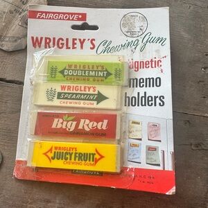 Wrigley’s Vintage Chewing Gum Magnetic Memo Holders - Multicolor
